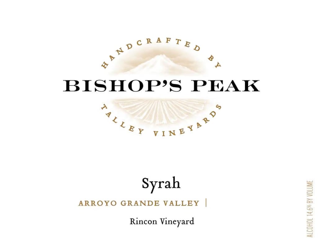 Talley Rincon Vineyard Bishop's Peak Syrah 2010 Front Label