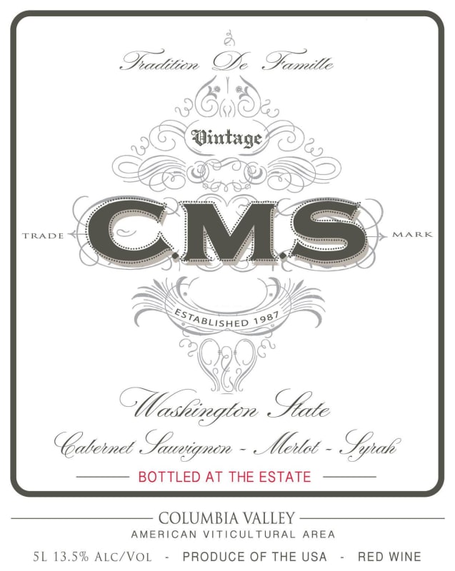 Hedges Family Estate CMS Red 2014 Front Label