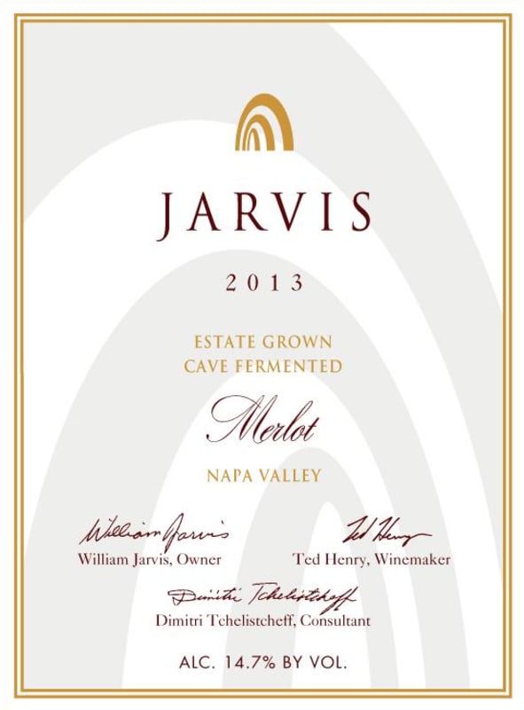 Jarvis Estate Grown Cave Fermented Merlot 2013 Front Label