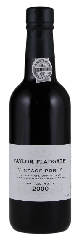Taylor Fladgate Vintage Port (375ML half-bottle) 2000 Front Bottle Shot