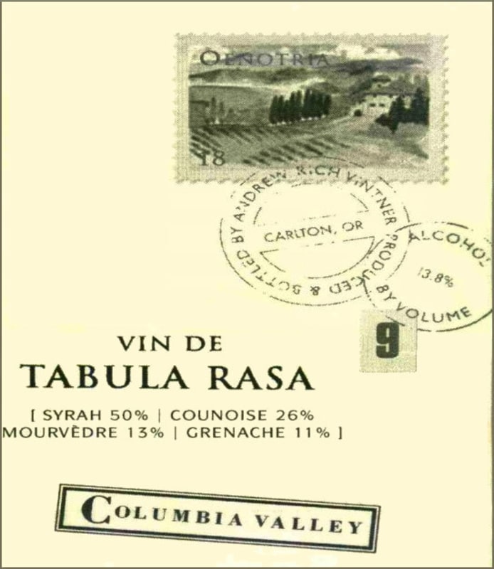 Andrew Rich Vin de Tabula Rasa Red 2007 Front Label