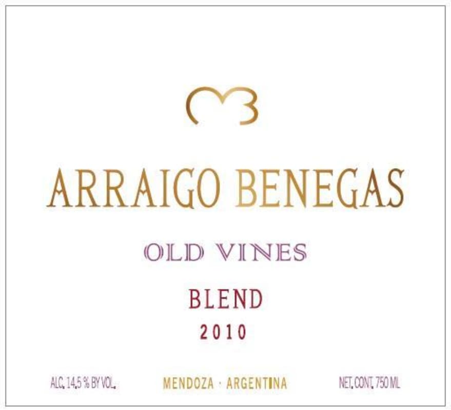 Bodega Benegas Old Vines Blend 2010 Front Label