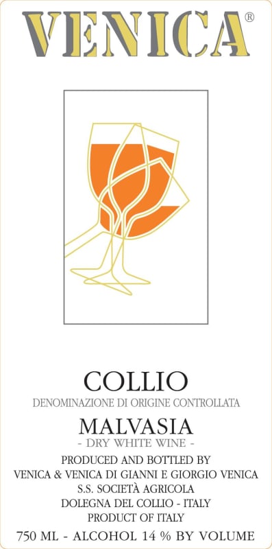 Venica & Venica Malvasia 2016 Front Label