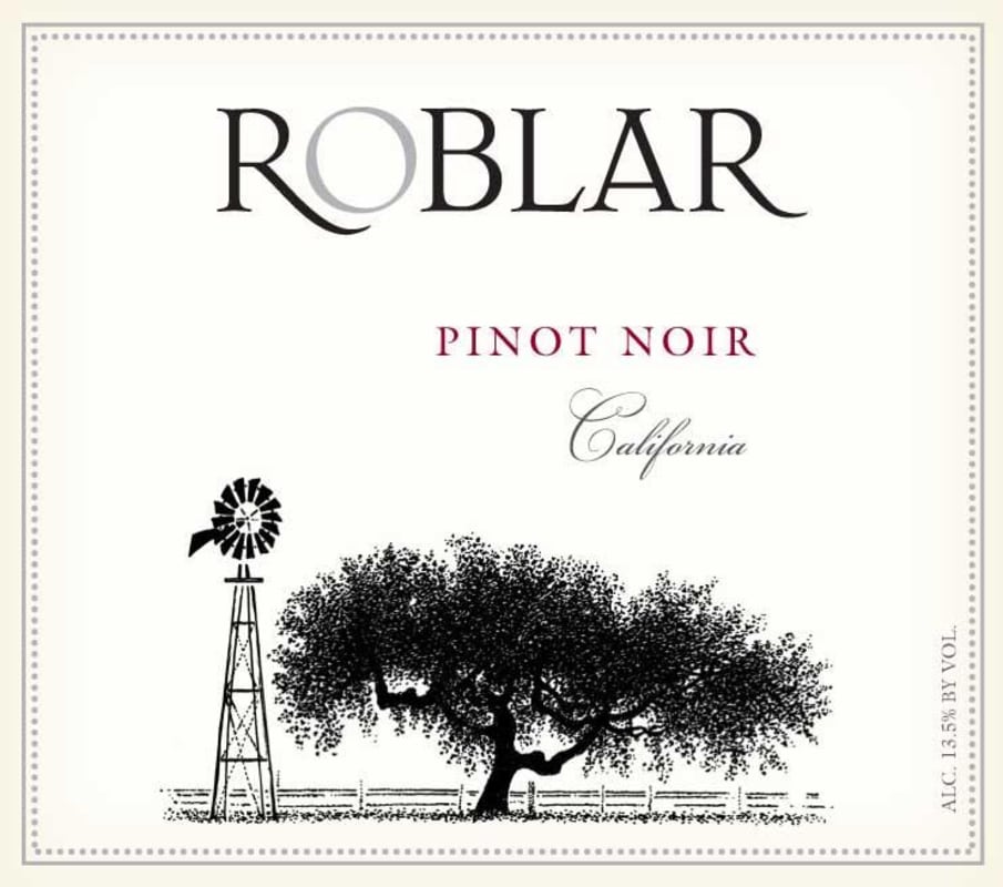 Roblar Winery Pinot Noir 2016 Front Label