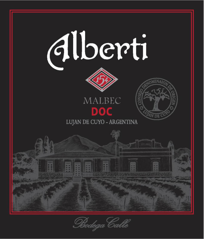 Bodega Calle Alberti 154 Malbec 2017 Front Label