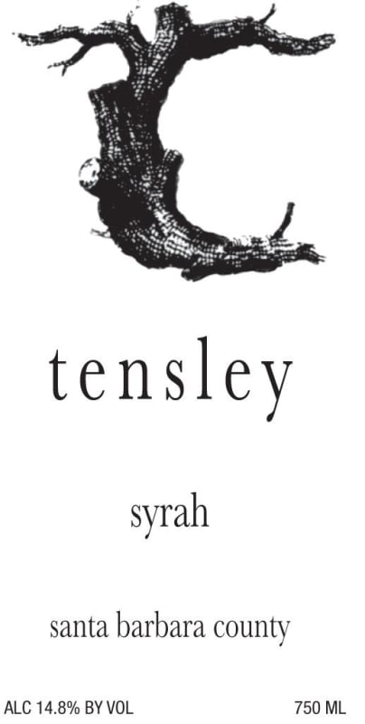 Tensley Santa Barbara Syrah 2015 Front Label
