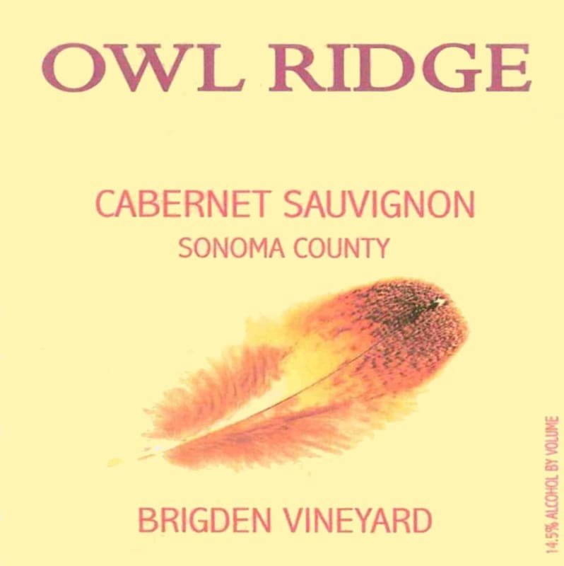 Owl Ridge Wines Bridgen Vineyard Cabernet Sauvignon 2009 Front Label