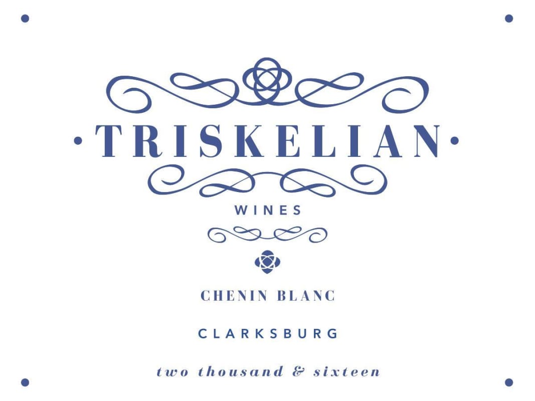 Triskelian Chenin Blanc 2016 Front Label