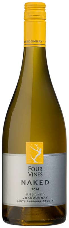 Four Vines Santa Barbara Naked Chardonnay 2014 Front Bottle Shot