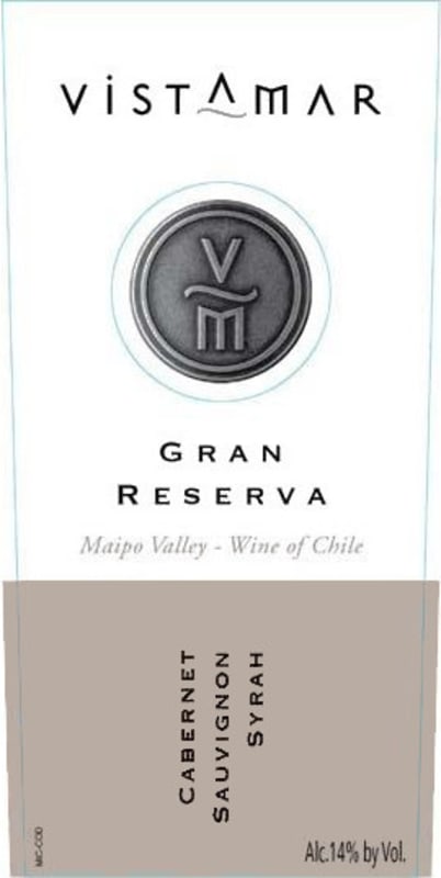 Vistamar Gran Reserva Cabernet Sauvignon Syrah 2014 Front Label