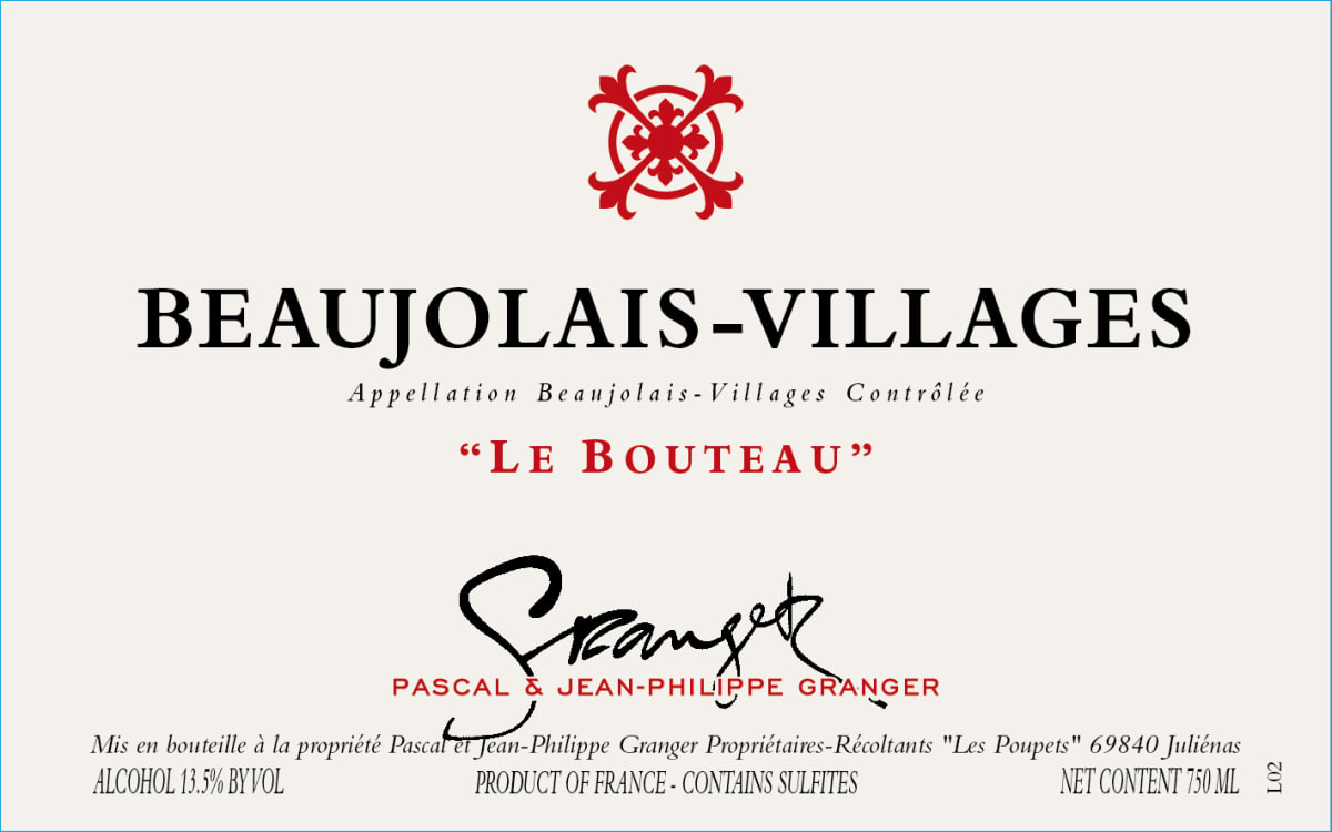 Pascal Granger Beaujolais-Villages Le Bouteau 2017 Front Label