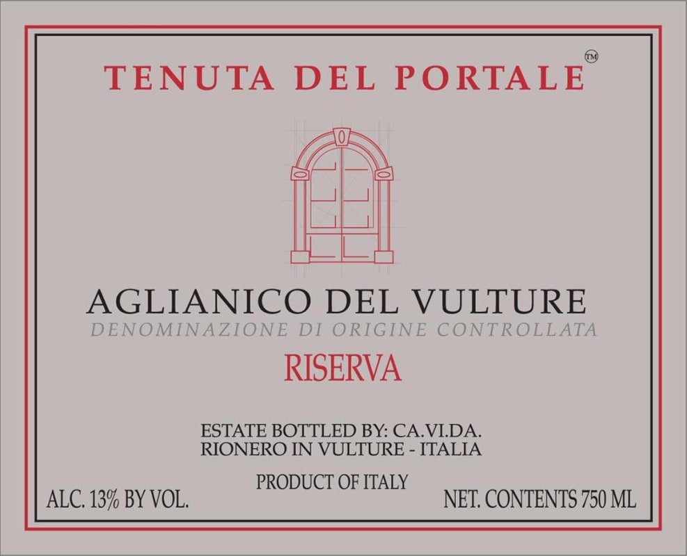 Tenuta del Portale Aglianico del Vulture Riserva 2011 Front Label