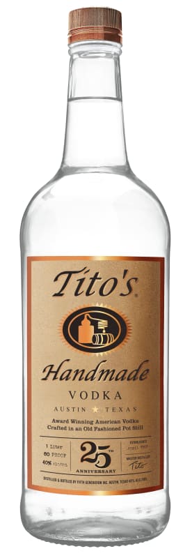 Tito's Handmade Vodka 25th Anniversary (1 Liter) Front Bottle Shot