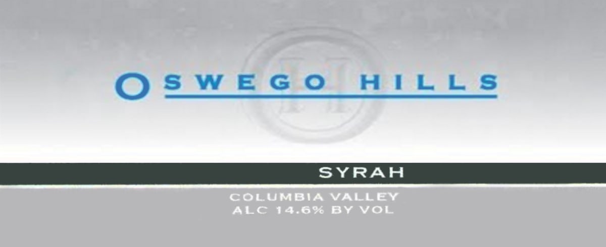 Oswego Hills Winery Syrah 2012 Front Label