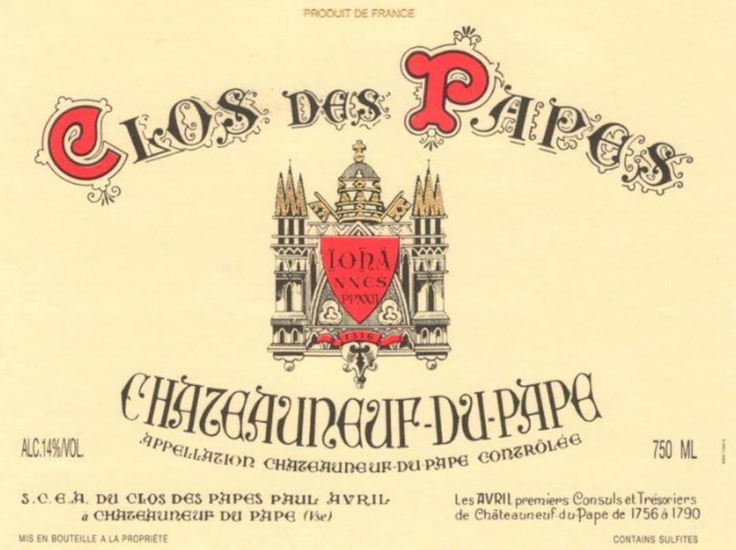 Clos des Papes Chateauneuf-du-Pape (1.5 Liter Magnum) 2019 Front Label