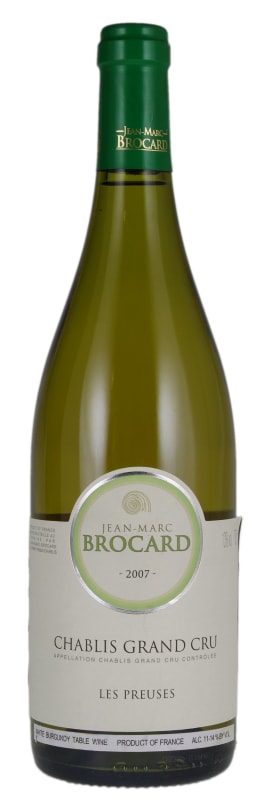 Brocard Chablis Les Preuses Grand Cru 2007 Front Bottle Shot