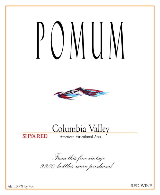Pomum Cellars Shya 2009 Front Label