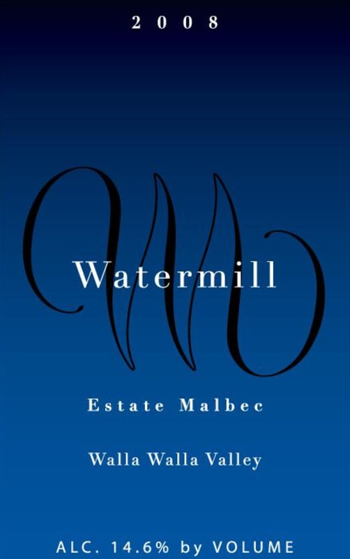 Watermill Estate Malbec 2008 Front Label