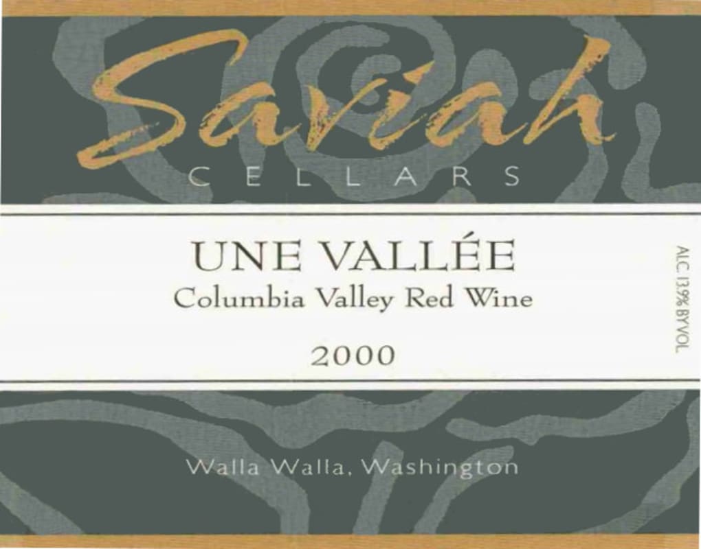 Saviah Une Vallee Red 2000 Front Label