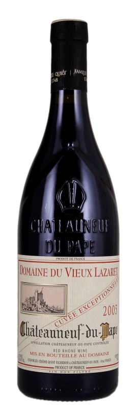 Domaine du Vieux Lazaret Chateauneuf-du-Pape Cuvee Exceptionnelle 2005 Front Bottle Shot