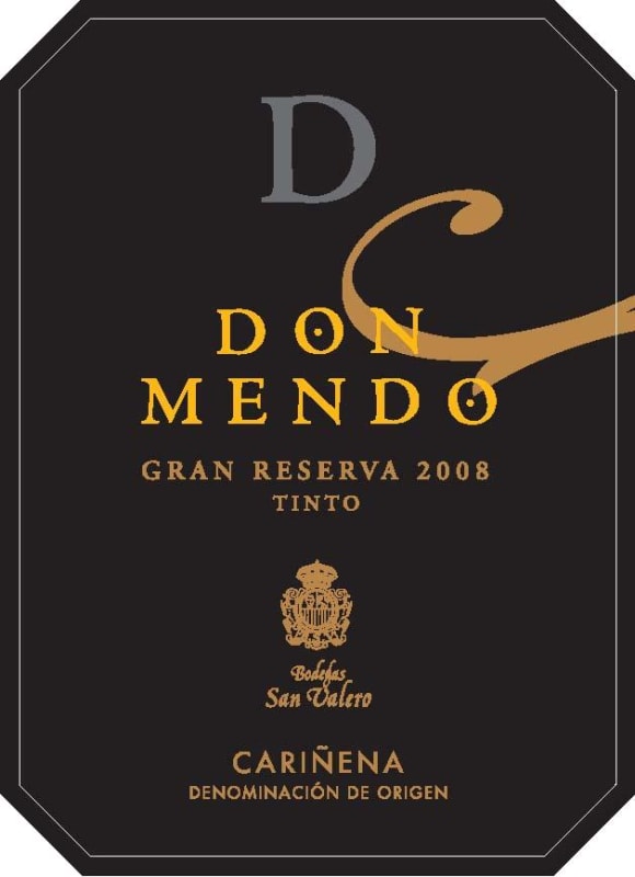 Bodegas San Valero Don Mendo Gran Reserva Tinto 2008 Front Label