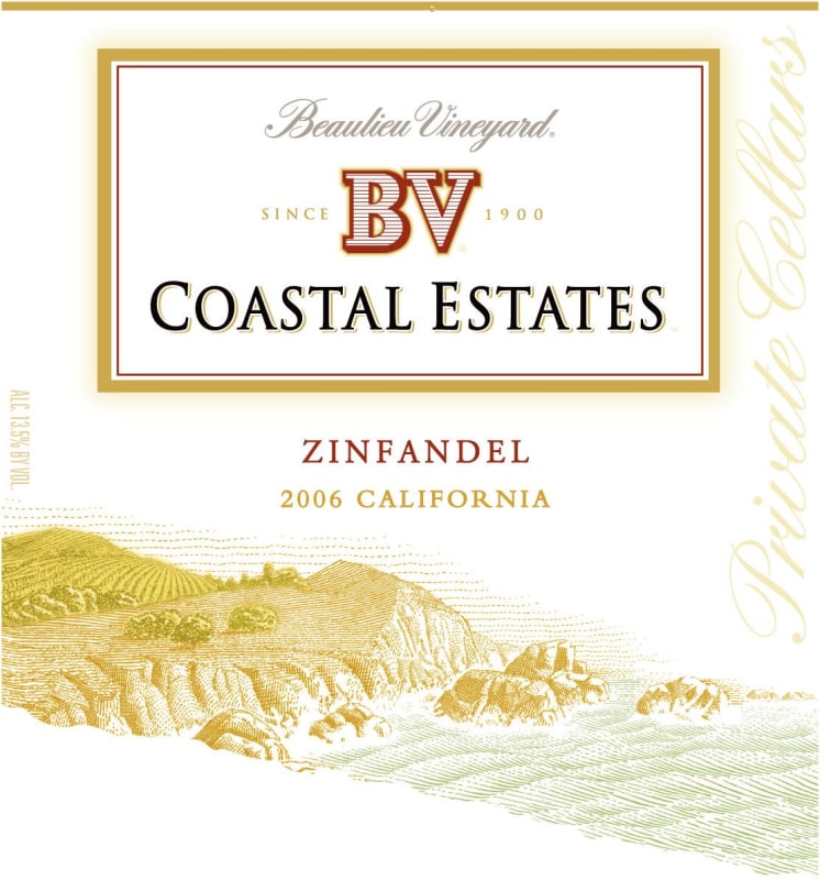 Beaulieu Vineyard Coastal Estates Zinfandel 2006 Front Label