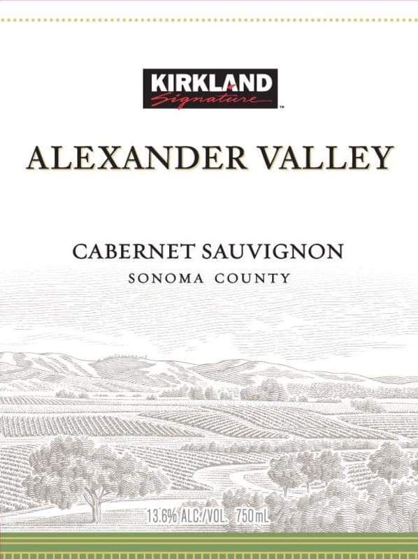 Kirkland Signature Alexander Valley Cabernet Sauvignon 2015 Front Label