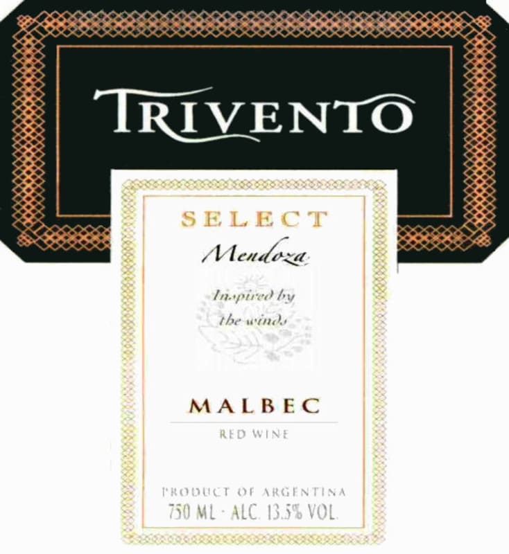 Trivento Select Malbec 2013 Front Label
