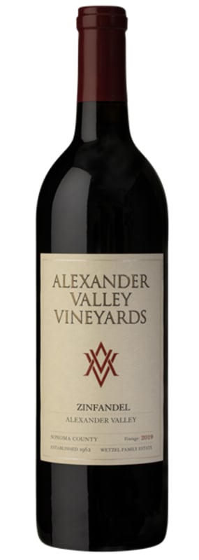 Alexander Valley Vineyards Zinfandel 2019 Front Bottle Shot