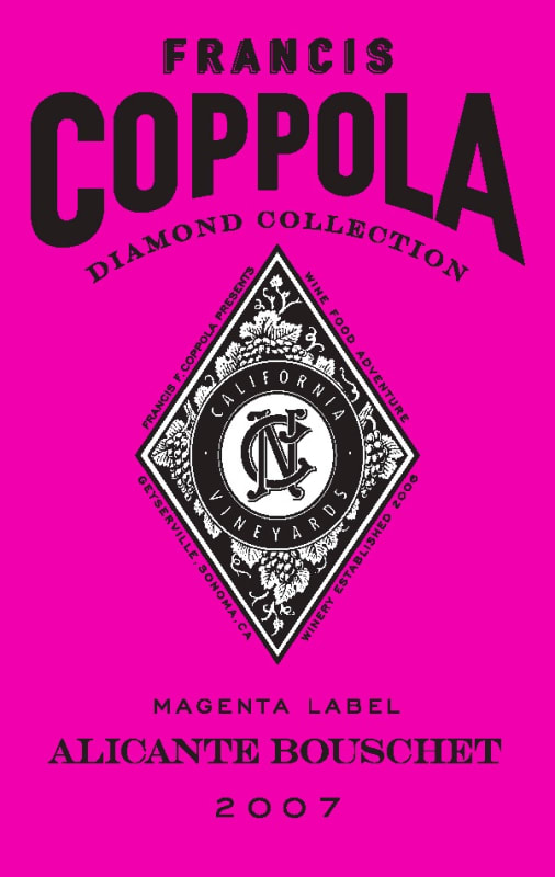 Francis Ford Coppola Diamond Collection Magenta Label Alicante Bouschet 2007 Front Label