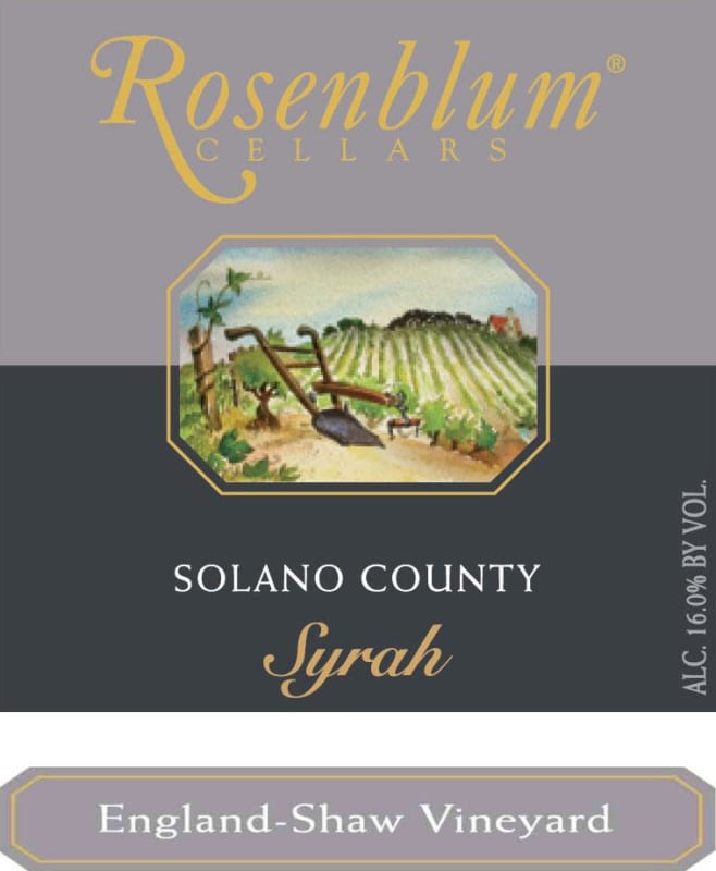 Rosenblum Cellars England Shaw Vineyard Syrah 2005 Front Label