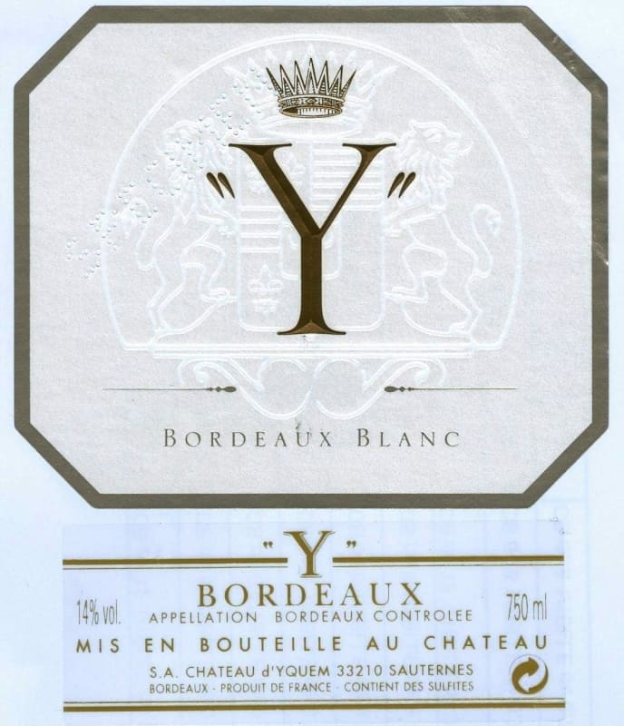 Chateau d'Yquem Y 2007 Front Label