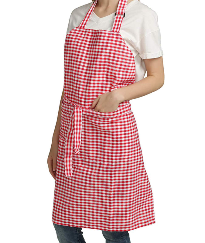Red Gingham Kitchen Apron Gift Product Image