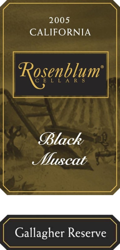Rosenblum Cellars Gallagher Reserve Black Muscat 2005 Front Label