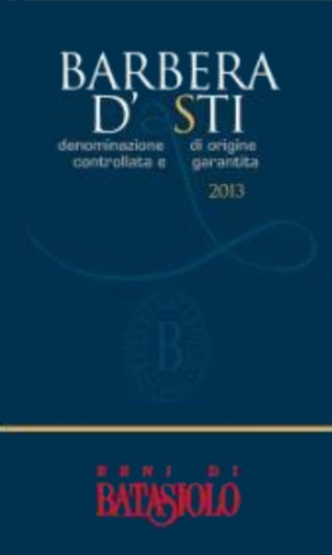 Beni di Batasiolo Barbera d'Asti 2013 Front Label