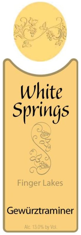White Springs Winery Gewurztraminer 2012 Front Label