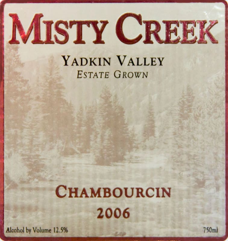 Misty Creek Wines Chambourcin 2006 Front Label