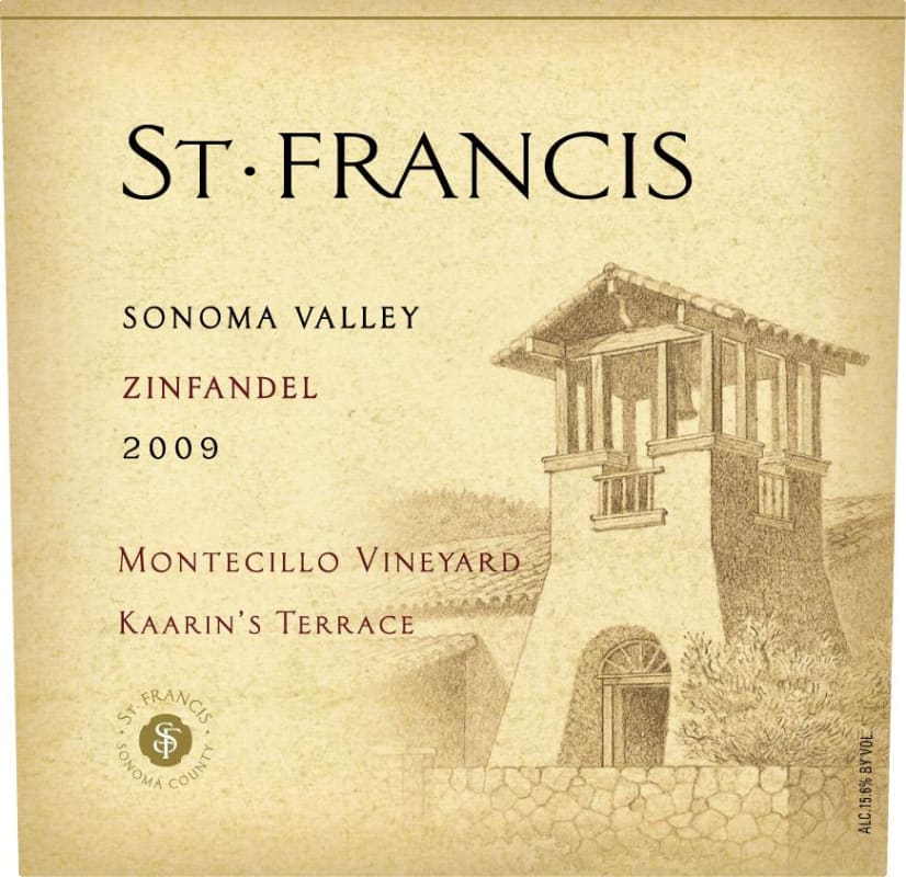 St. Francis Montecillo Vineyard Kaarin's Terrace Zinfandel 2009 Front Label