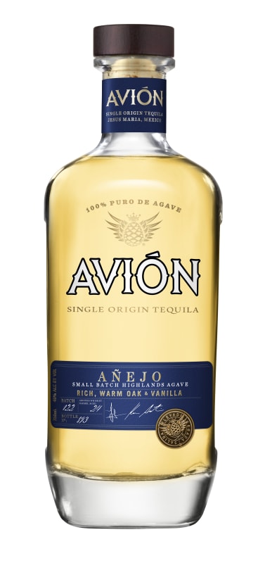 Avion Anejo Small Batch Highland Agave Tequila Front Bottle Shot