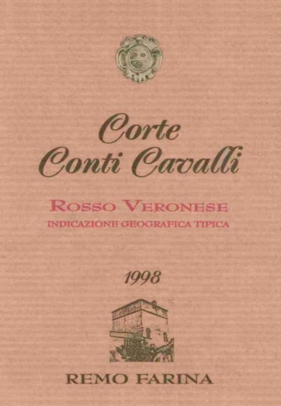 Remo Farina Corte Conti Cavalli Rosso Veronese 1998 Front Label