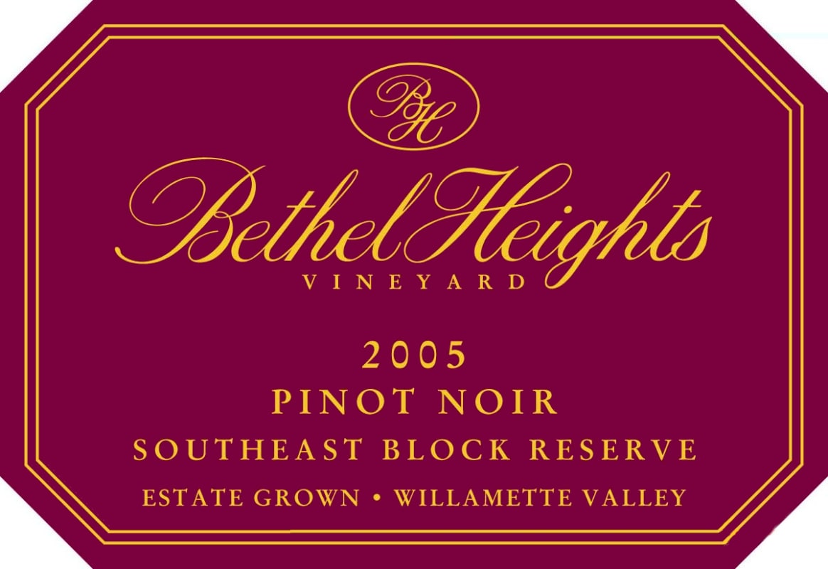 Bethel Heights Southeast Block Reserve Pinot Noir 2005 Front Label