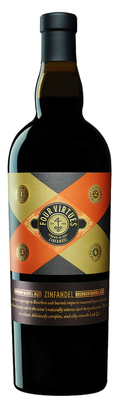 Four Virtues Bourbon Barrel Aged Zinfandel 2019 Front Bottle Shot