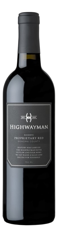Highwayman Reserve Proprietary Red Blend 2018 Front Bottle Shot