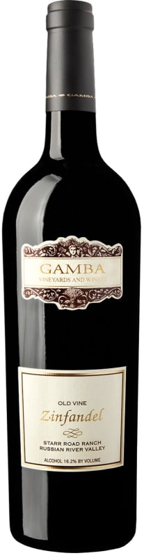 Gamba Starr Road Ranch Zinfandel 2017 Front Bottle Shot
