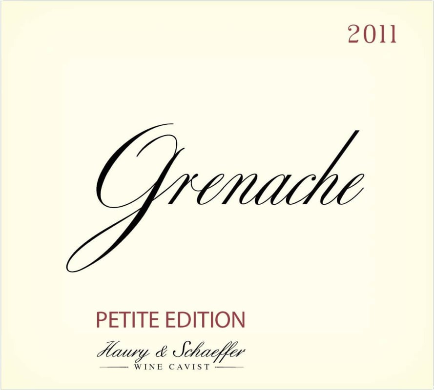 Haury & Schaeffer Petite Edition Grenache 2011 Front Label
