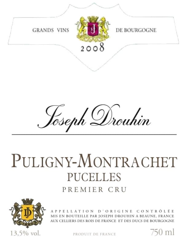 Joseph Drouhin Puligny-Montrachet Pucelles Premier Cru 2008 Front Label