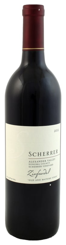 Scherrer Winery Scherrer Vineyard Old & Mature Vines Zinfandel 2012 Front Bottle Shot