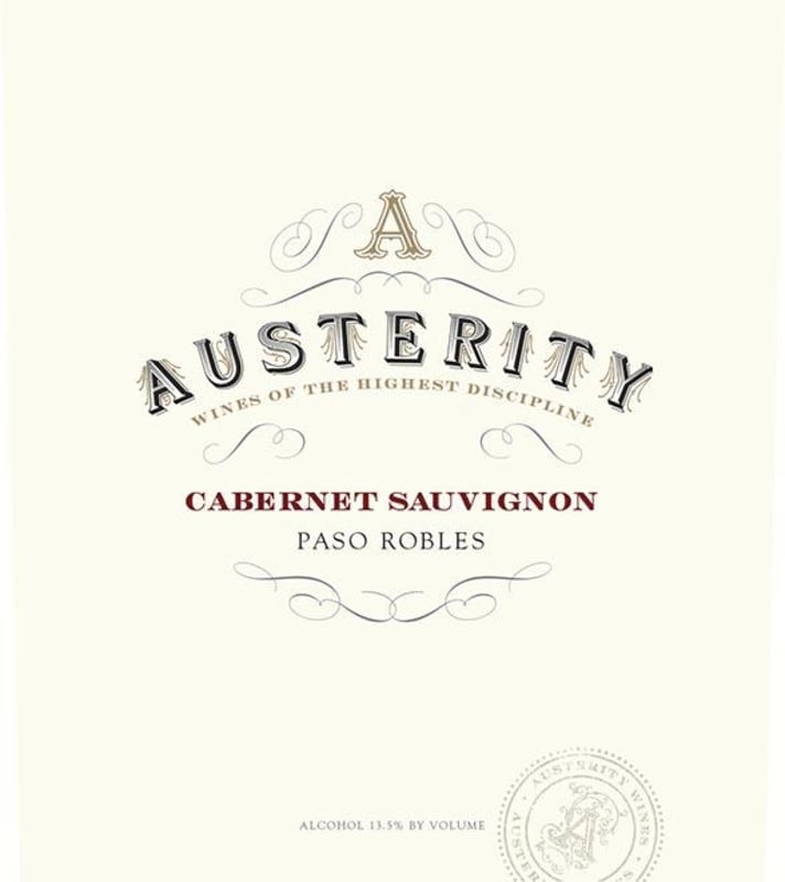 Austerity Cabernet Sauvignon 2016 Front Label