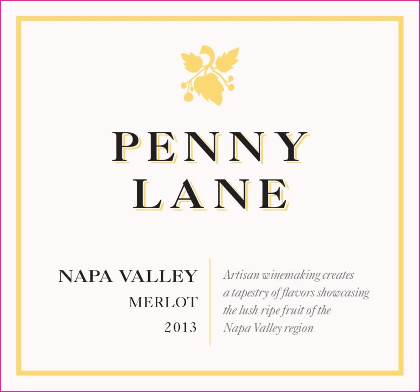 Penny Lane Napa Valley Merlot 2013 Front Label
