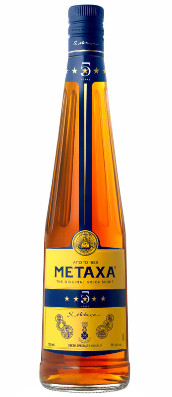 Metaxa 5 Stars Brandy Front Bottle Shot